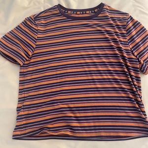 striped OV crop top